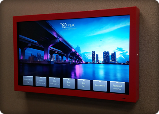 Wall touch screen kiosk office business technology property search custom software design wall-unit display