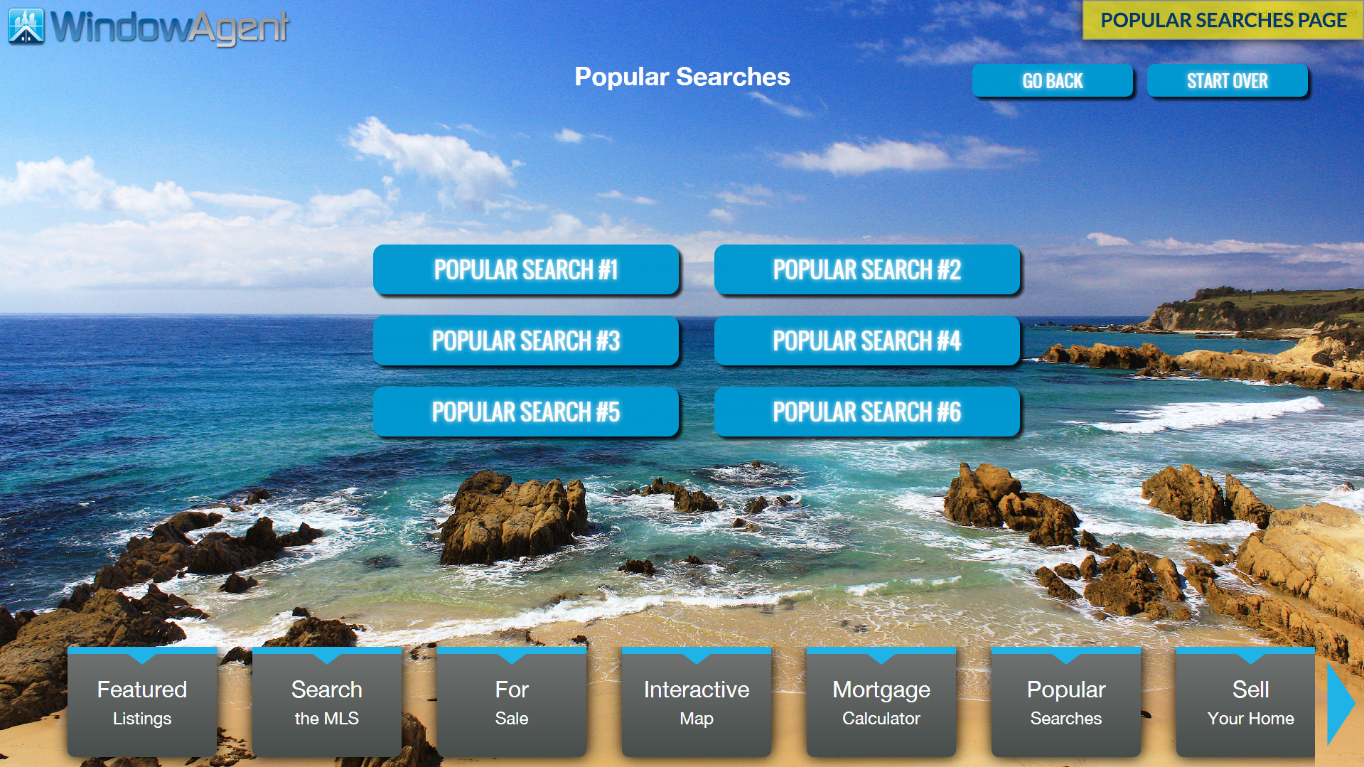 Windowagent real estate software app design popular searches page
