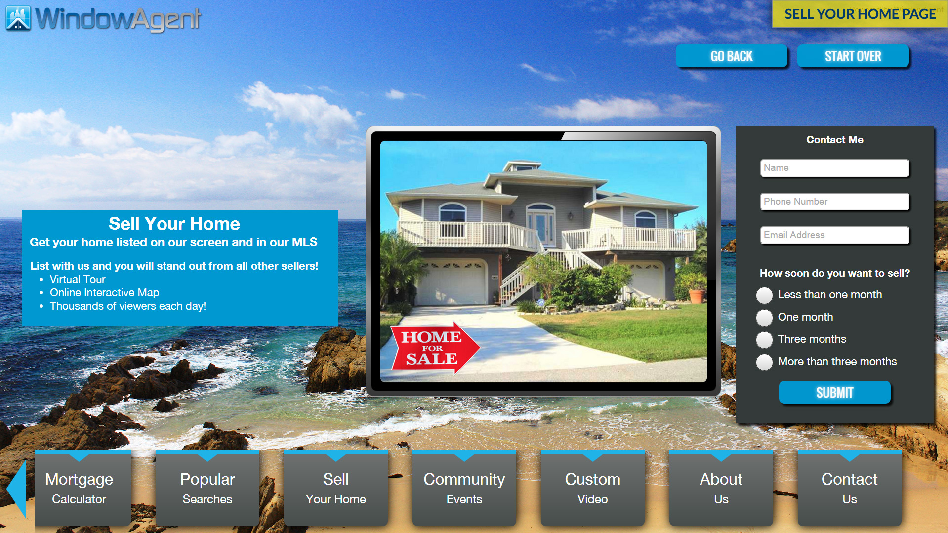 Real Estate marketing software app design windowagent sell-your-home page
