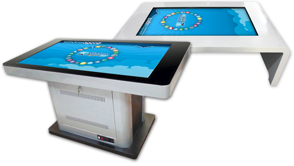 Indoor touch screen technology -tables office business showroom set design
